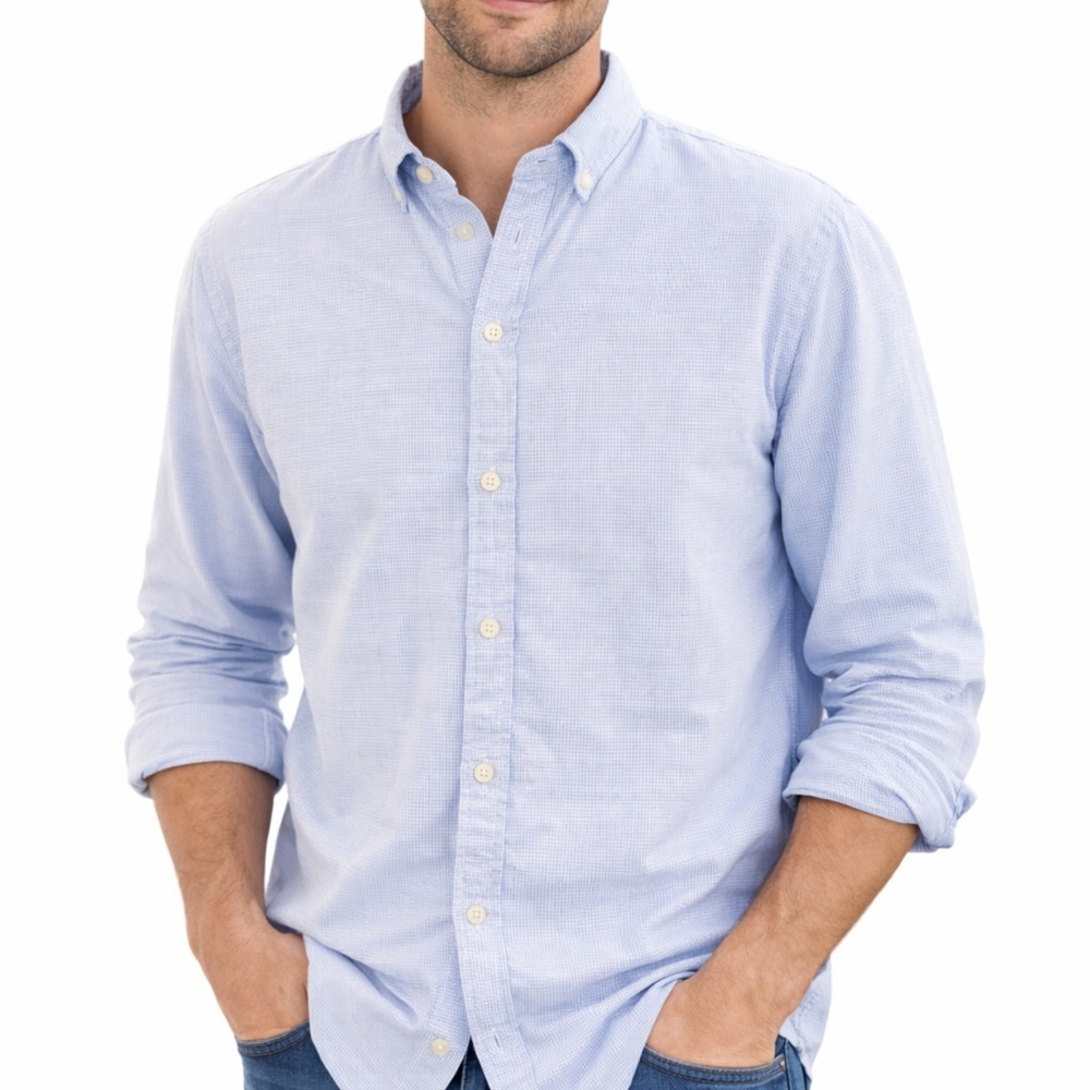 Banana Republic Linen Cotton Shirt XL Untucked Fit